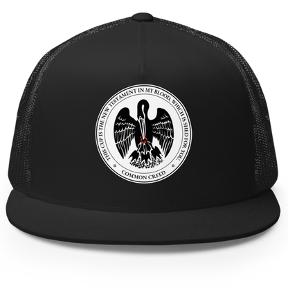 Pelican in Her Piety Seal Trucker Hat