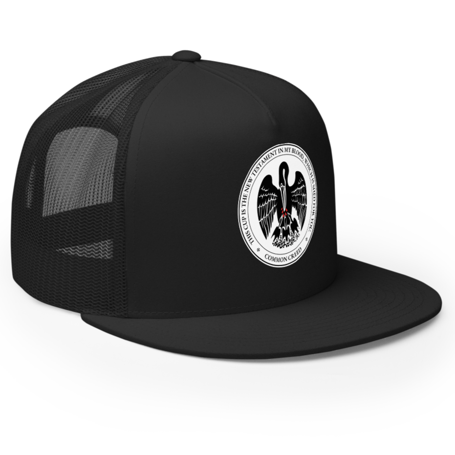 Pelican in Her Piety Seal Trucker Hat