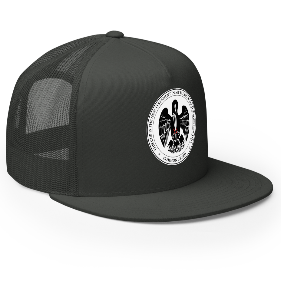 Pelican in Her Piety Seal Trucker Hat
